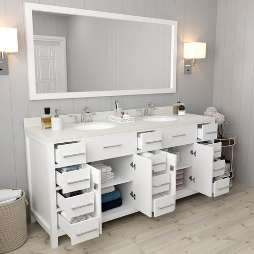 Winston Porter Slagelse 72.8'' Freestanding Double Bathroom Vanity